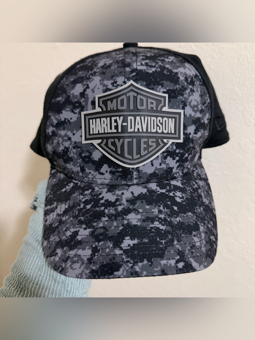 NEW ERA HARLEY-DAVIDSON HAT 39THIRTY ADJUSTABLE Digital Camo Rare Motorcycle Hat
